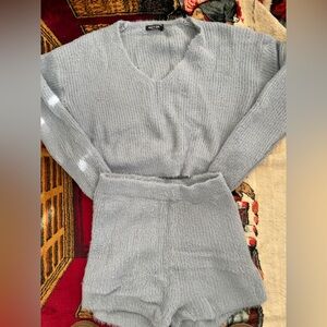 Nasty Gal Soft Gray Knit Set